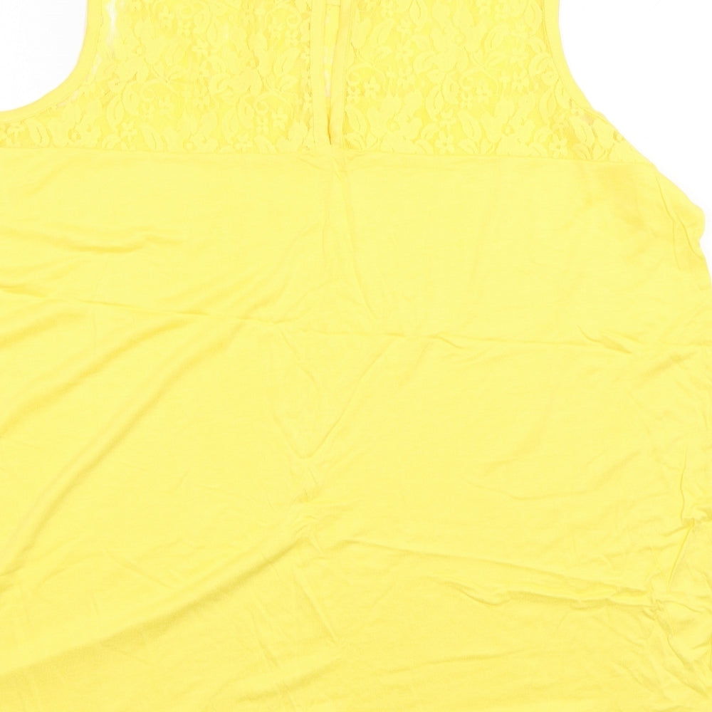 Womens UK Size 16 Studio Yellow Basic Tank