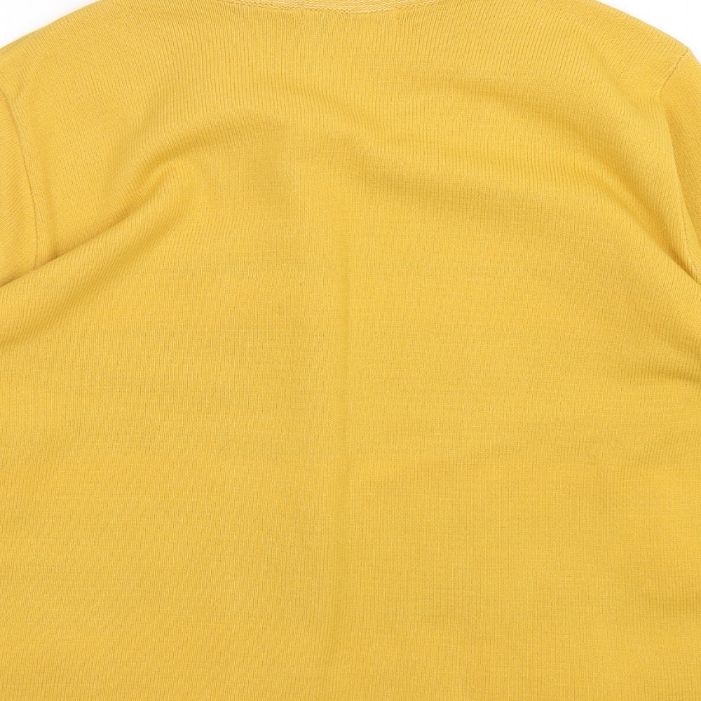 Womens UK Size M pure & natural Yellow Cardigan Jumper