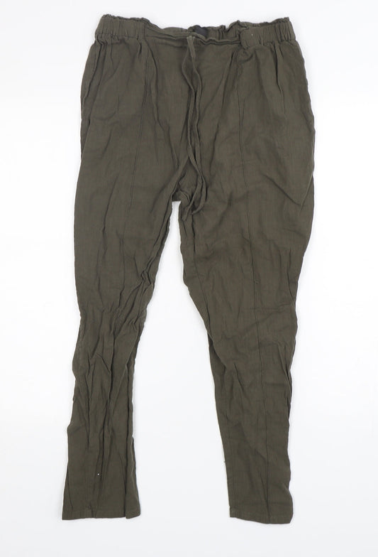 Womens UK Size L Shein Regular Fit Bloomer Green Trousers