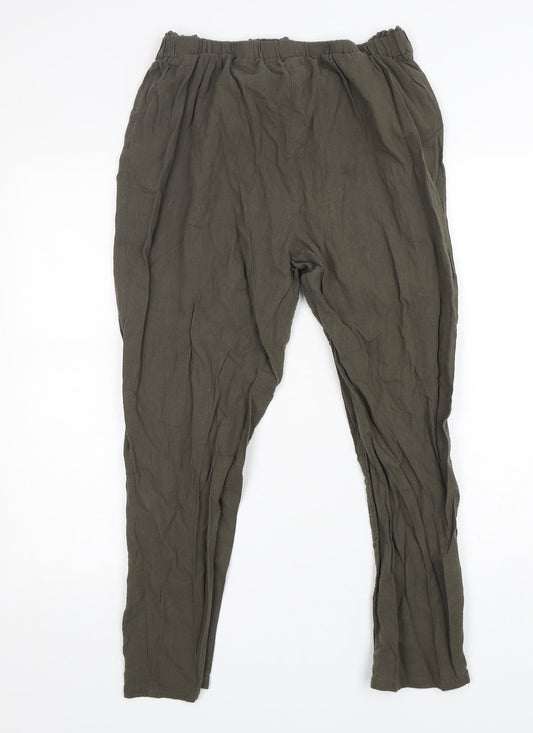 Womens UK Size L Shein Regular Fit Bloomer Green Trousers