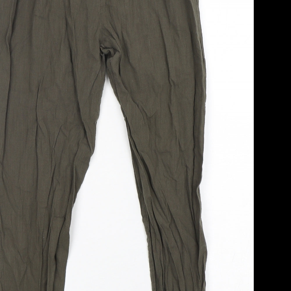 Shein Womens Green Cotton Bloomer Trousers Size L L26 in Regular