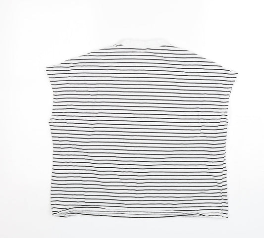 Shein Womens Multicoloured Striped Cotton Basic Tank Size 8 Round Neck