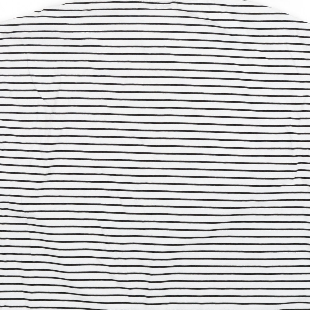 Shein Womens Multicoloured Striped Cotton Basic Tank Size 8 Round Neck