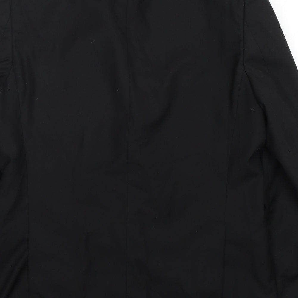 U&I Mens Black Polyester Jacket Suit Jacket