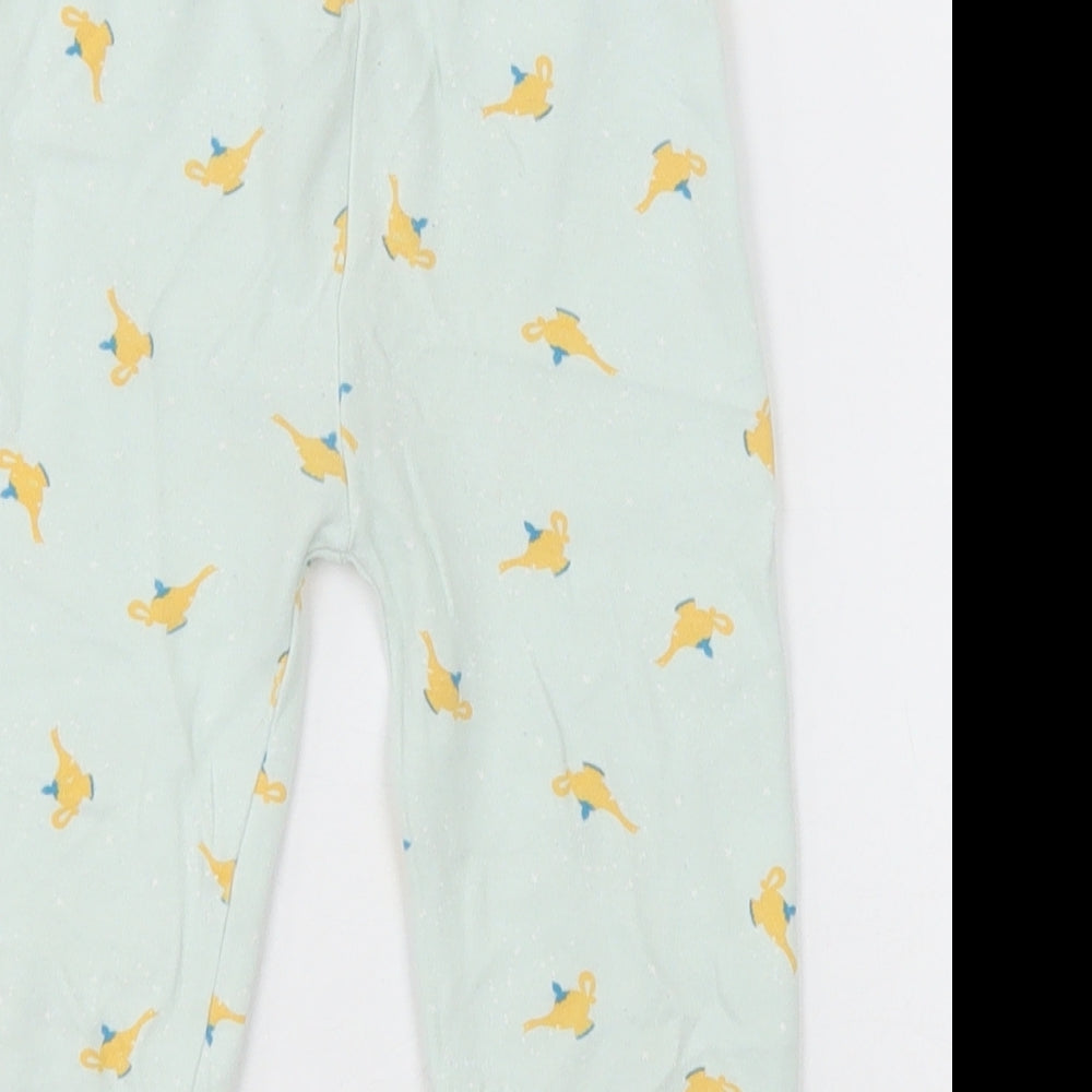 George Girls Green Geometric Cotton Pyjama Pants Size 18-24 Months Pullover - tea pot