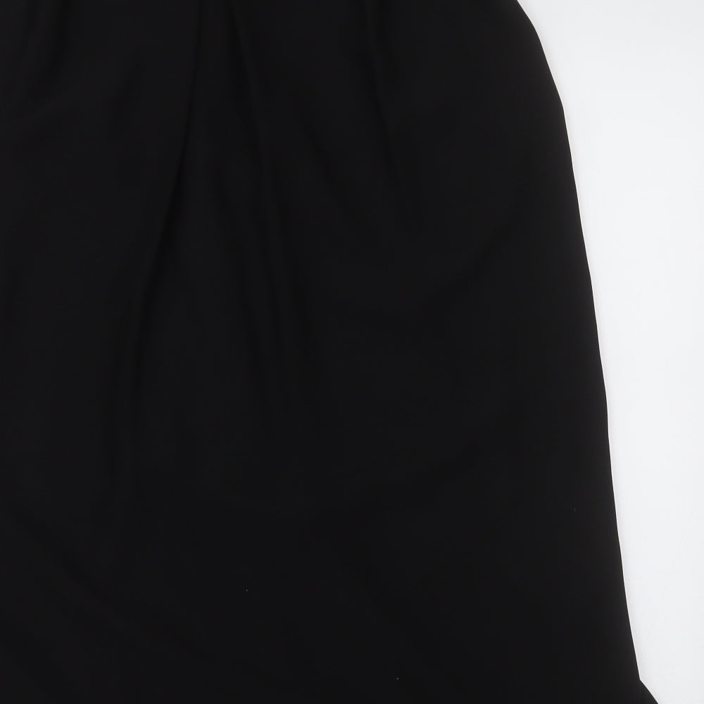 Womens UK Size L Preworn Black Basic Blouse