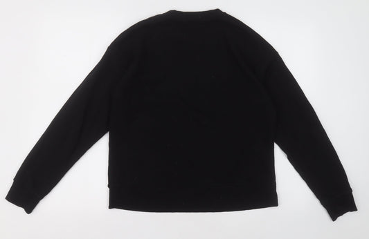 Primark Womens Black Crew Neck Cotton Pullover Jumper Size 6