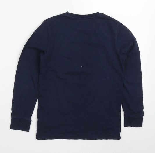 NEXT Boys Blue Cotton Basic T-Shirt Size 7 Years Crew Neck Pullover - Minecraft