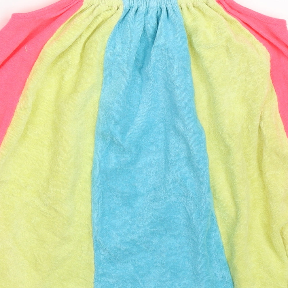 Marks and Spencer Girls Multicoloured Striped Cotton A-Line Size 12-18 Months Round Neck Pullover