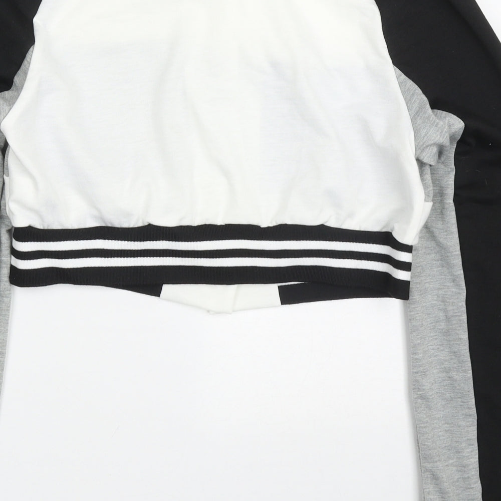 SheIn Womens Grey Striped Jacket Size M Button - Honey California