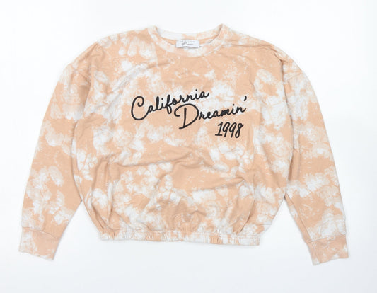 Additional front view of 915 Generation girls’ brown polyester pullover sweatshirt, size S, - cropped