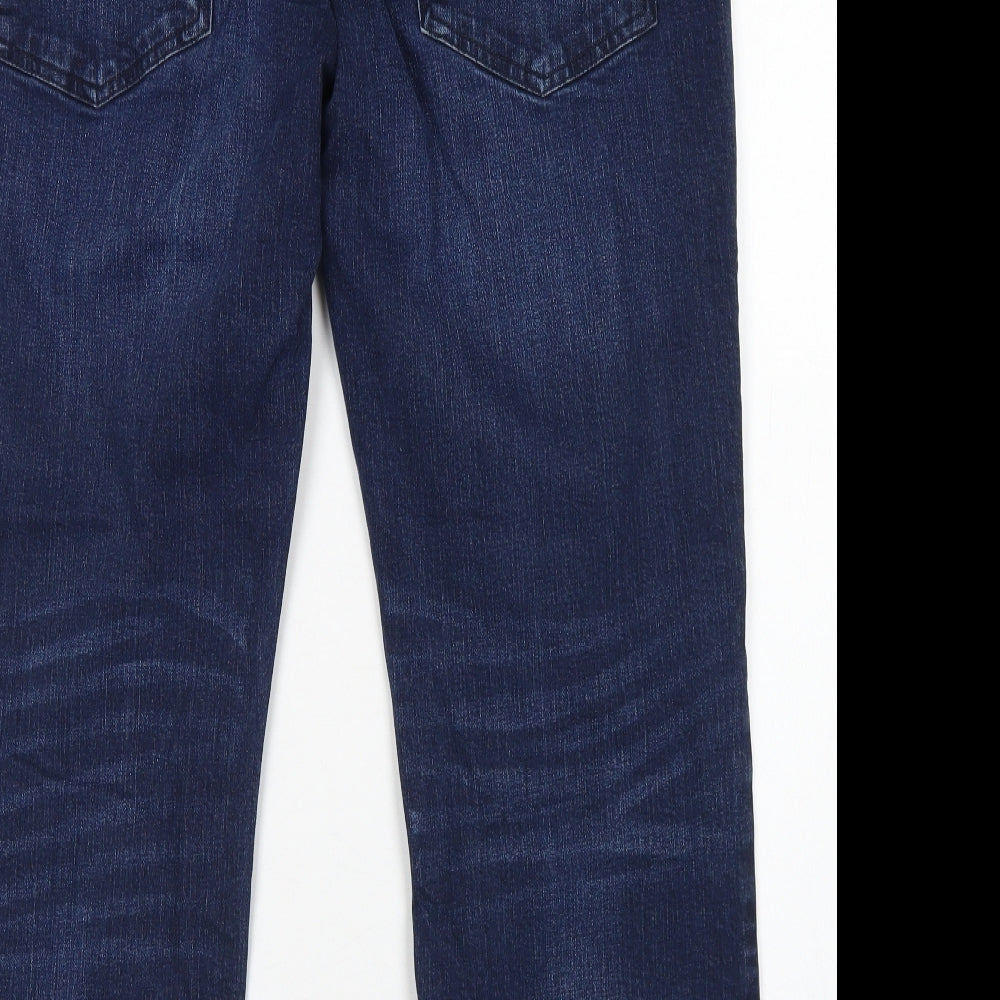F&F Mens Blue Cotton Straight Jeans Size 36 in L32 in Relaxed Button