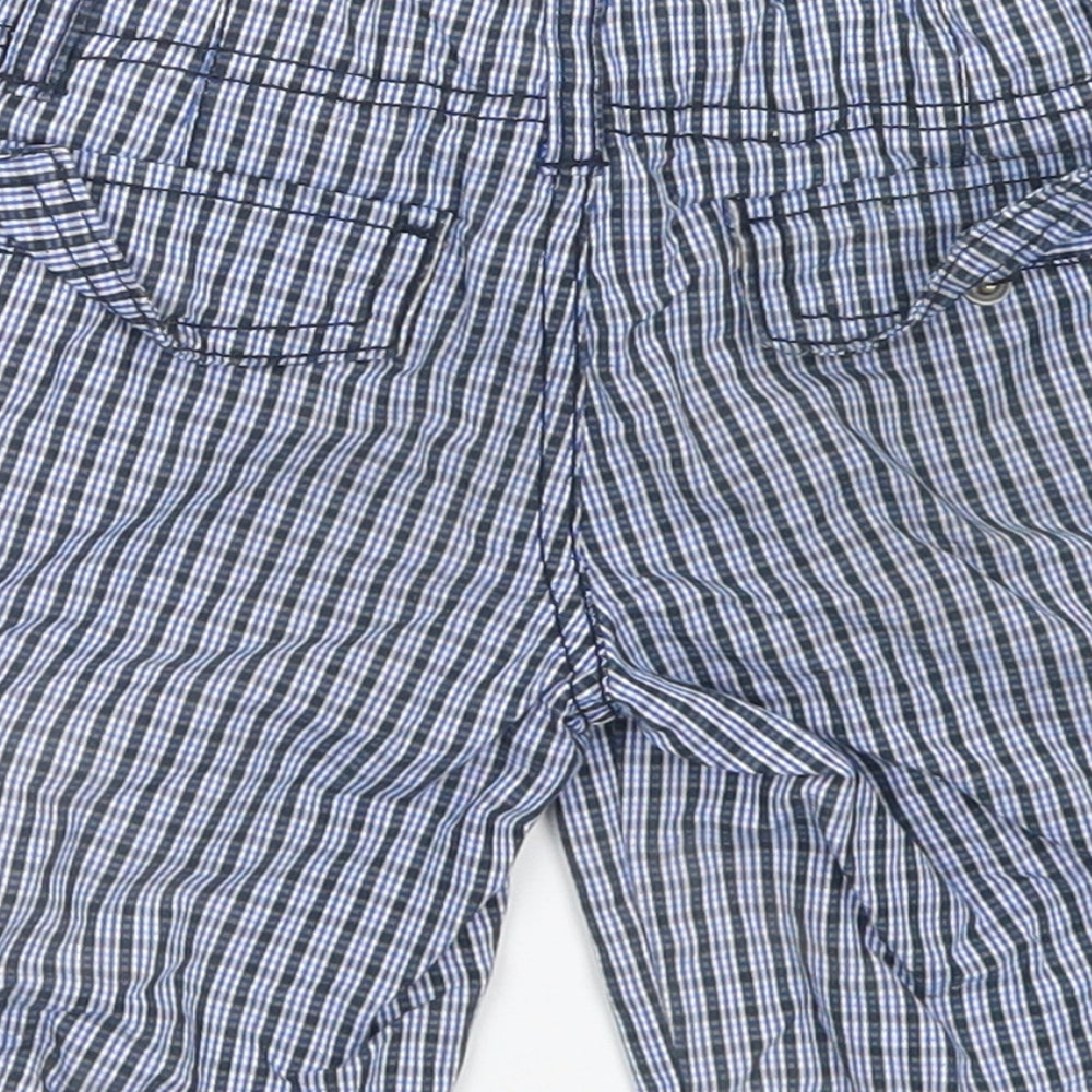 Trespass Boys Blue Plaid Cotton Chino Shorts Size 3-4 Years Regular