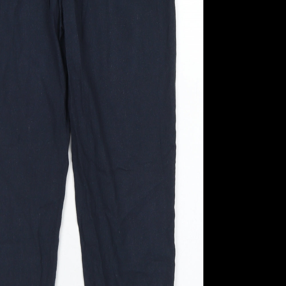 Womens UK Size 10 Oasis Regular Fit Pedal Pusher Blue Trousers