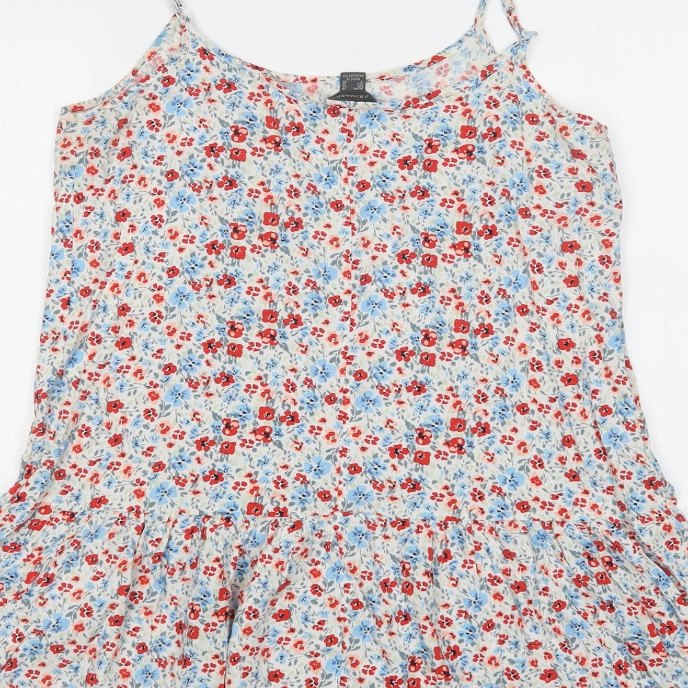 Primark Womens Multicoloured Floral Viscose Slip Dress Size 14 Round Neck