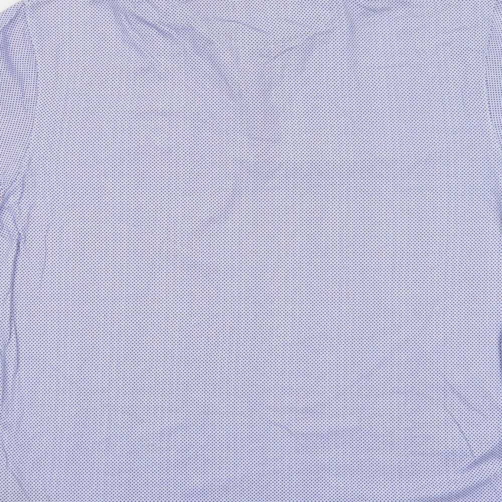 Ted Baker Mens Blue Geometric Cotton Polo Size M Collared Button