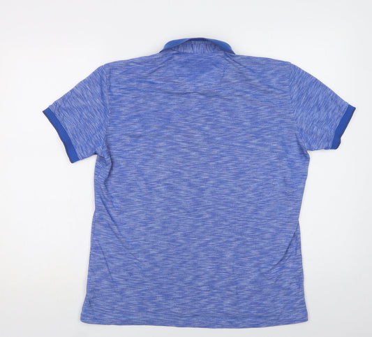 Ottomoda Mens Blue Cotton Polo Size M Collared Button