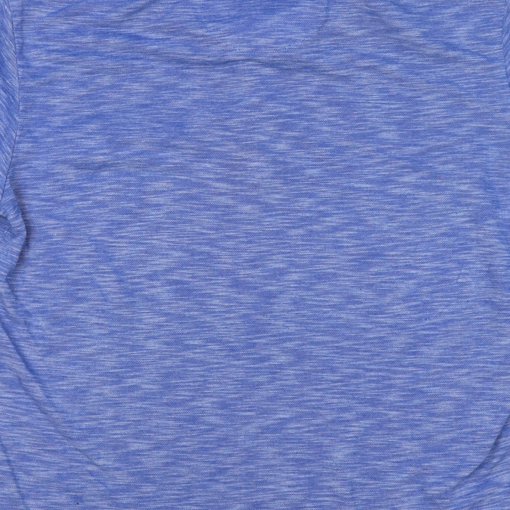 Ottomoda Mens Blue Cotton Polo Size M Collared Button