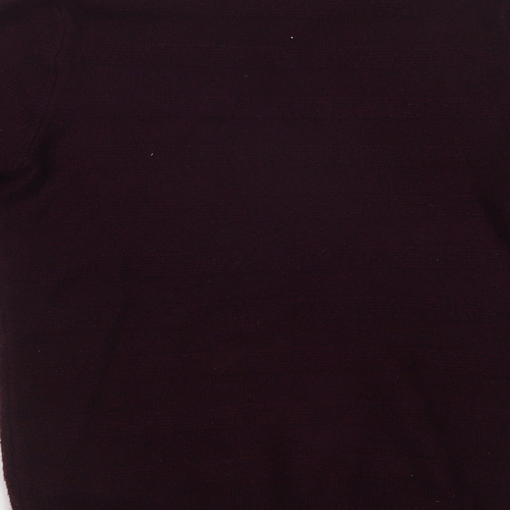 Marks and Spencer Mens Purple Crew Neck Acrylic Pullover Jumper Size S