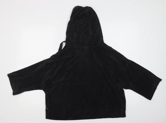Reebok Womens Black Cotton Pullover Hoodie Size L
