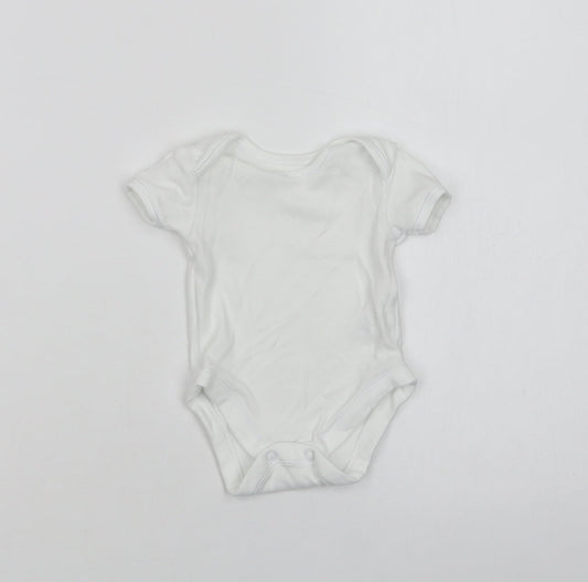 George Baby White Cotton Romper One-Piece Size 0-3 Months Snap