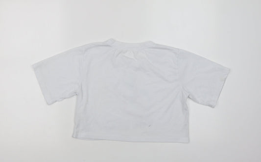 Womens UK Size XS Preworn White Cropped T-Shirt