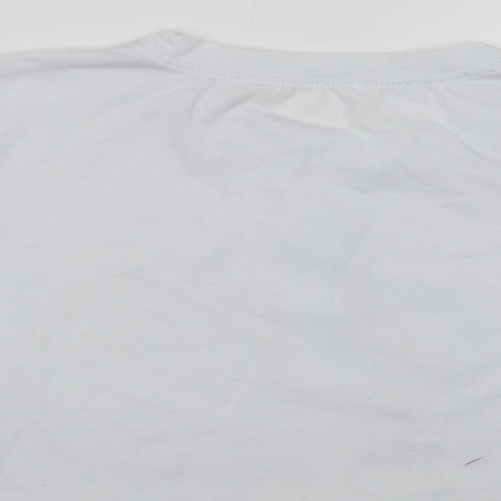 Womens UK Size XS Preworn White Cropped T-Shirt