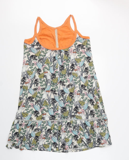 NEXT Womens Multicoloured Floral Cotton Tank Dress Size 8 Scoop Neck