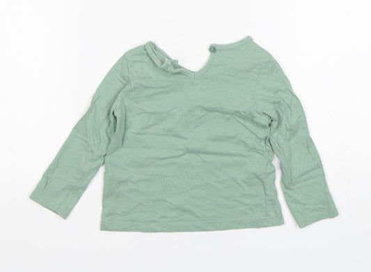 Primark Girls Green Cotton Basic T-Shirt Size 9-12 Months Round Neck