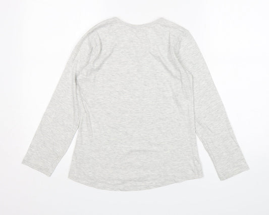 Matalan Girls Grey Cotton Basic T-Shirt Size 10-11 Years Round Neck