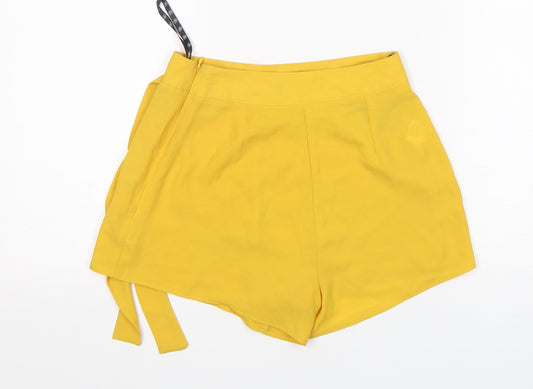 Missguided Womens Yellow Polyester Mini Skort Size 4