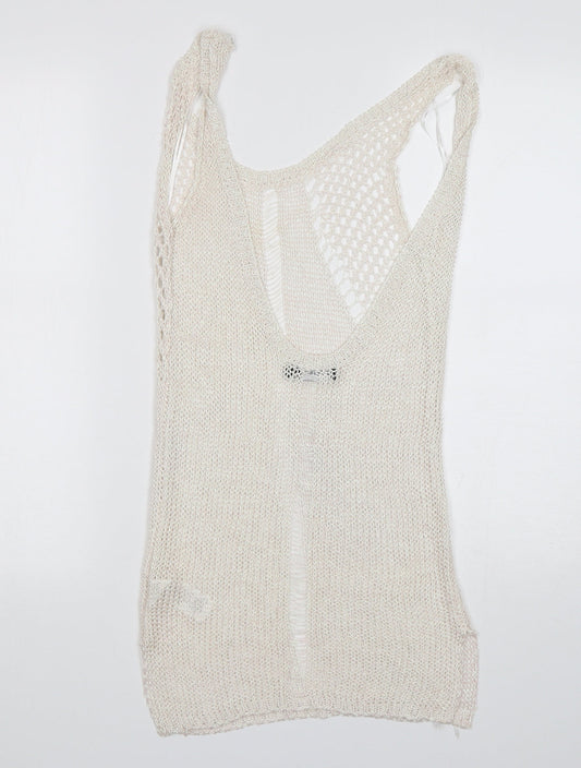 Womens UK Size 6 PRETTYLITTLETHING White Vest Jumper