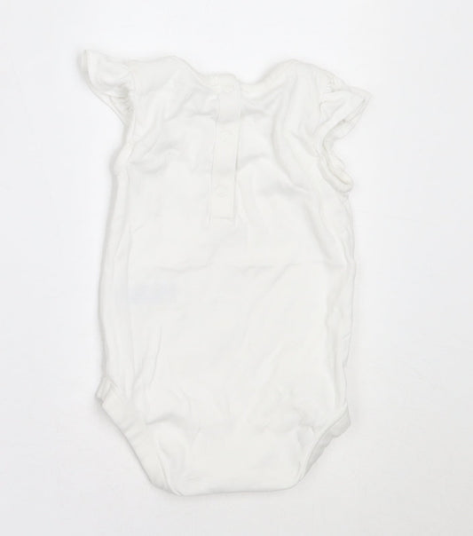 Marks and Spencer Girls White Cotton Babygrow One-Piece Size 12-18 Months