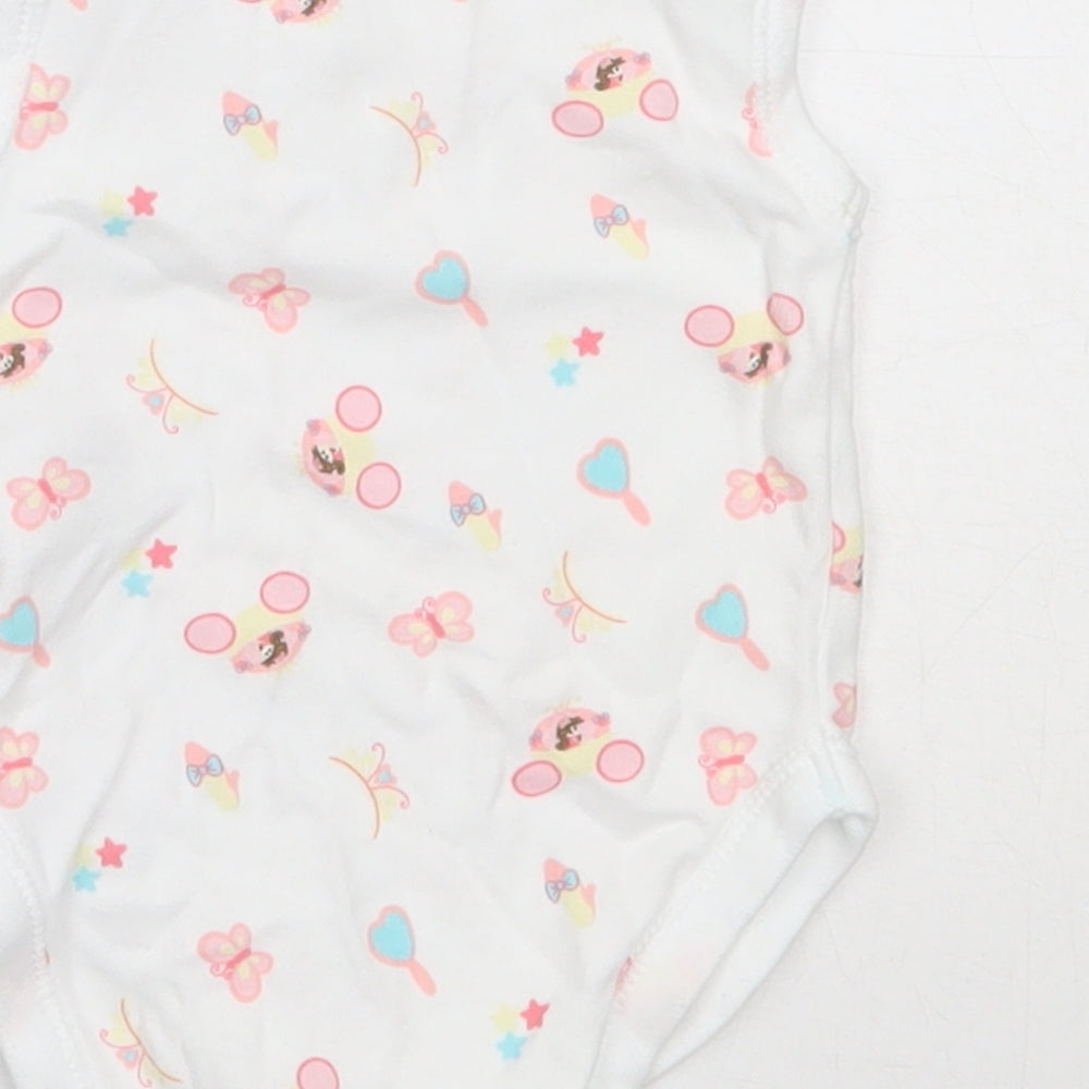 Dunnes Stores Girls White Cotton Babygrow One-Piece Size Newborn