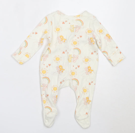 George Girls Ivory Cotton Babygrow One-Piece Size 0-3 Months - Care Bears