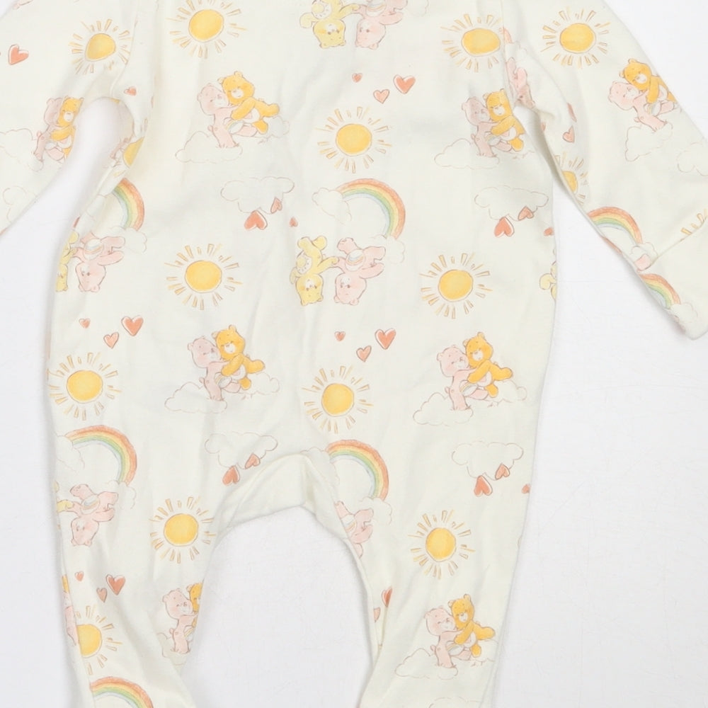 George Girls Ivory Cotton Babygrow One-Piece Size 0-3 Months - Care Bears