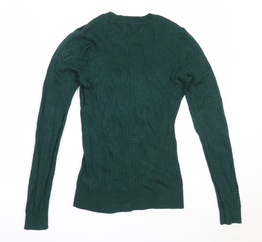 Womens UK Size XS H&M Green Pullover Jumper