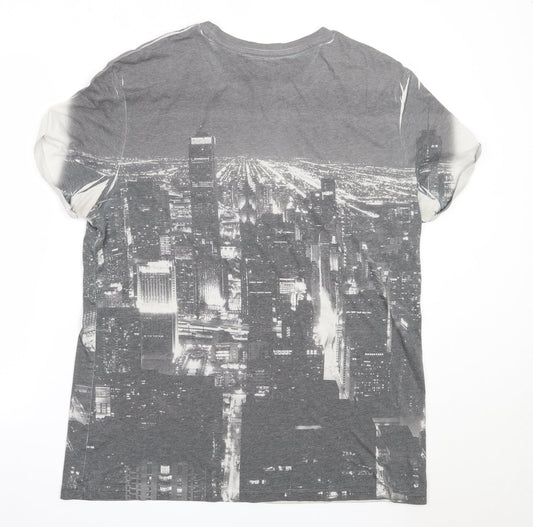 NEXT Mens Grey Polyester T-Shirt Size XL Round Neck - chicago