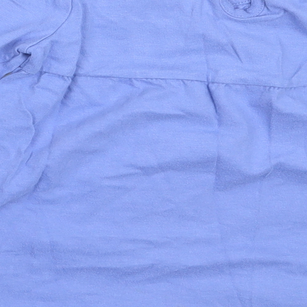 Brand and care label for George girls’ blue cotton basic t-shirt, size 12-18, months round neck