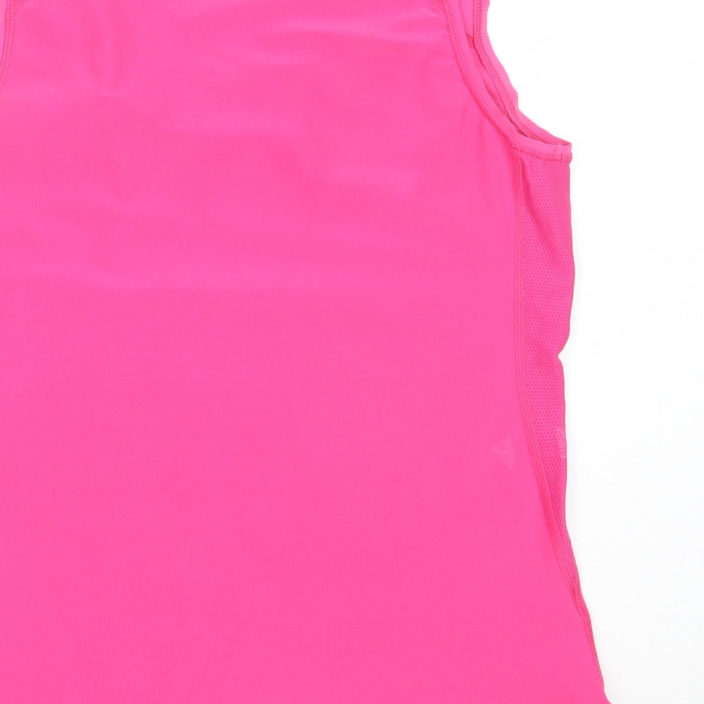 Nike Womens Pink Polyester Basic Tank Size M V-Neck