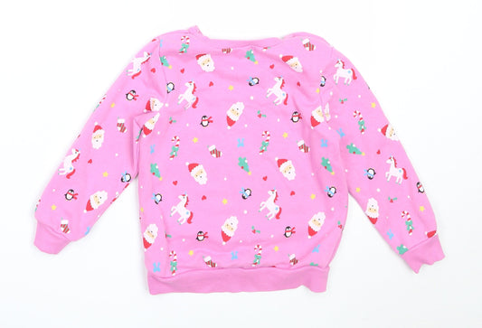 Dunnes Stores Girls Pink Cotton Pullover Sweatshirt Size 2-3 Years - christmas