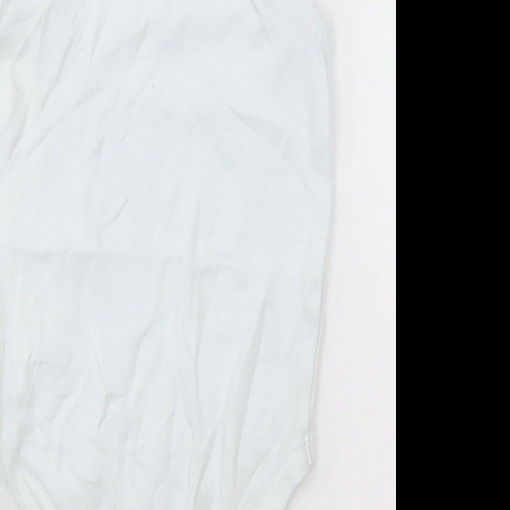 NEXT Girls White Cotton Bodysuit One-Piece Size 2-3 Years Buckle - Unisex