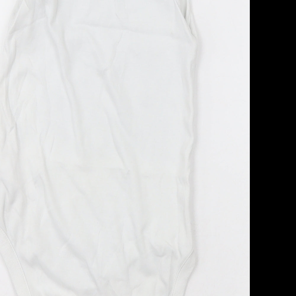 NEXT Girls White Cotton Bodysuit One-Piece Size 2-3 Years Button