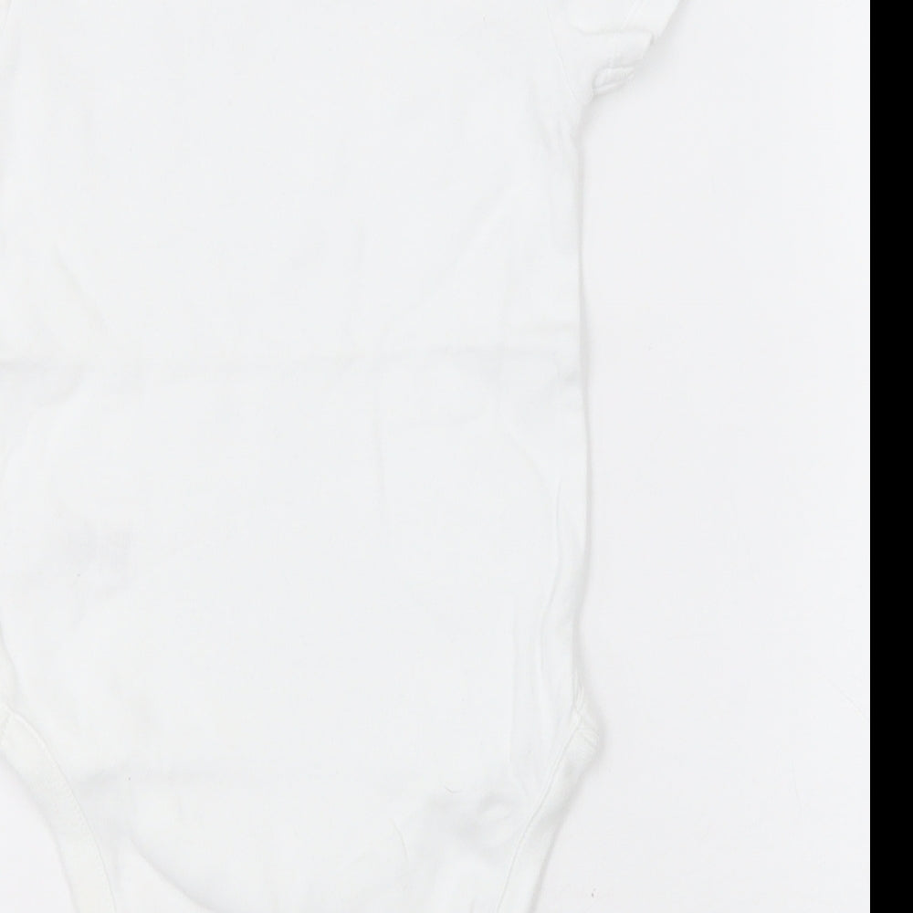 NEXT Girls White Cotton Bodysuit One-Piece Size 2-3 Years Button - Unisex