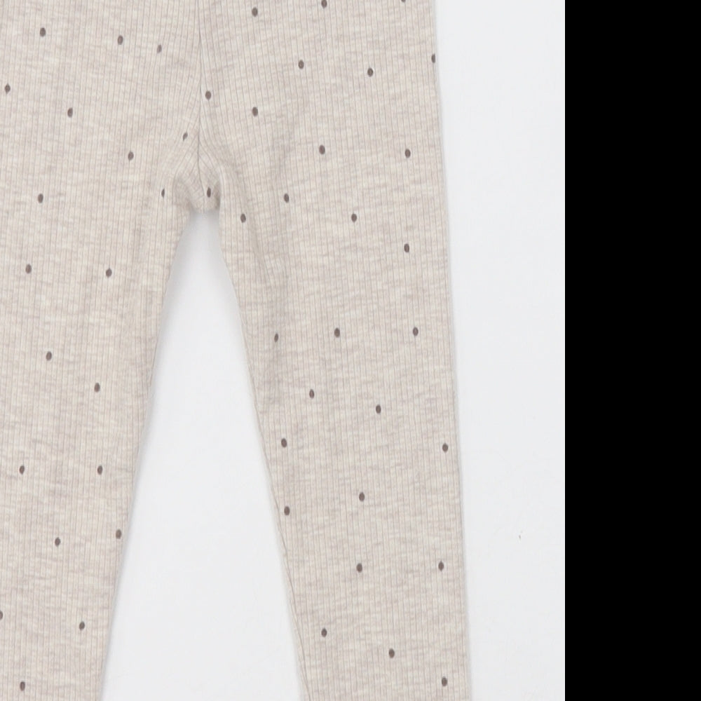 George Girls Beige Polka Dot Polyester Capri Trousers Size 2-3 Years Regular