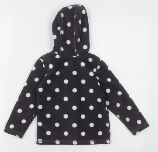 George Girls Grey Polka Dot Polyester Full Zip Hoodie Size 2-3 Years Zip