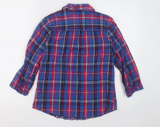 Primark Womens Pink Check Cotton Basic Button-Up Size 10 Collared