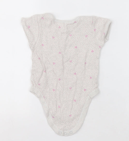 George Girls Grey Polka Dot Cotton Babygrow One-Piece Size 18-24 Months Button