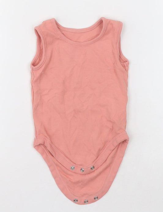 George Girls Pink Cotton Babygrow One-Piece Size 12-18 Months Buckle