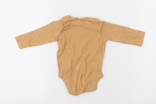 F&F Baby Brown Cotton Babygrow One-Piece Size 0-3 Months Button
